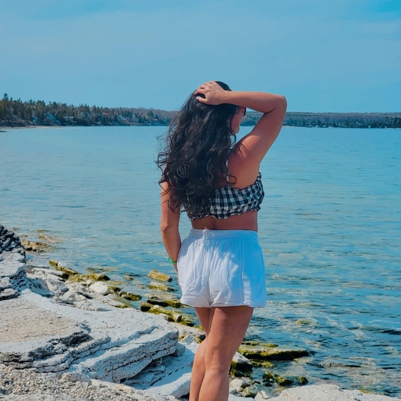 ❄️ 3/$25 Gingham Black and White Check Ruffle Tube Bra Top - Picture 8 of 9